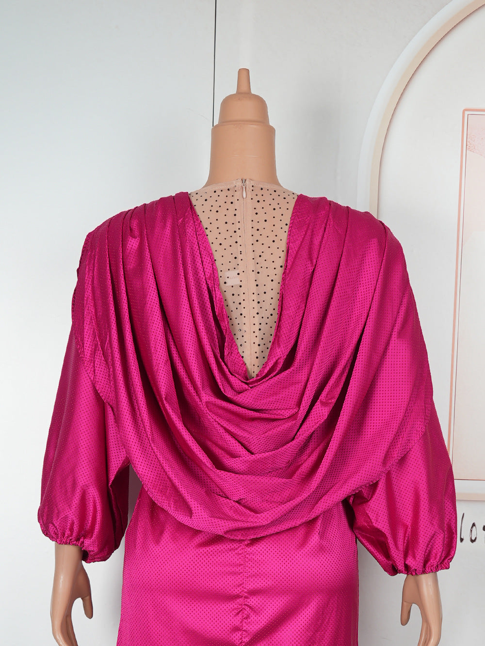 Plus Size Women V Neck Raglan Sleeve Dress 21