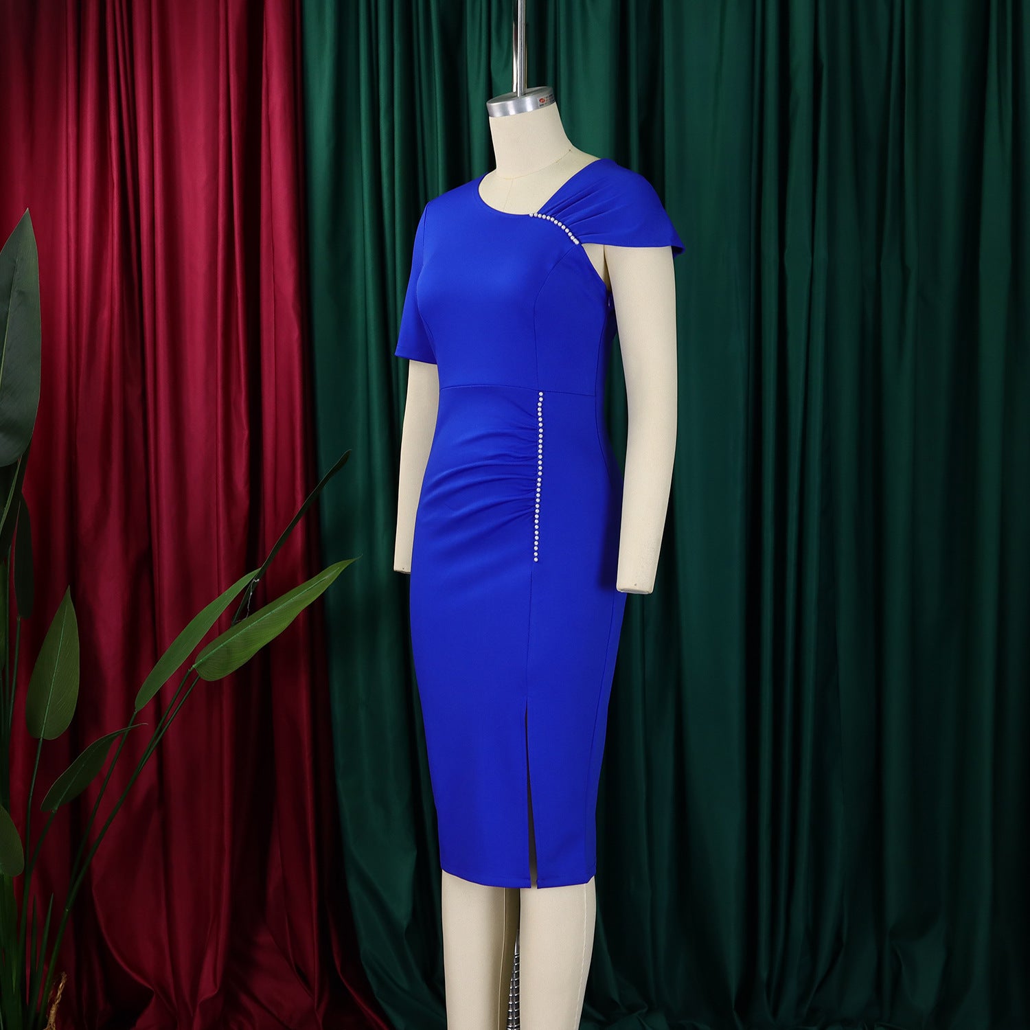 Beaded High Waist OL African Bodycon Dress 11