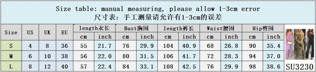 Women Sexy Strapless Top and Casual Pants Two-piece Set 21