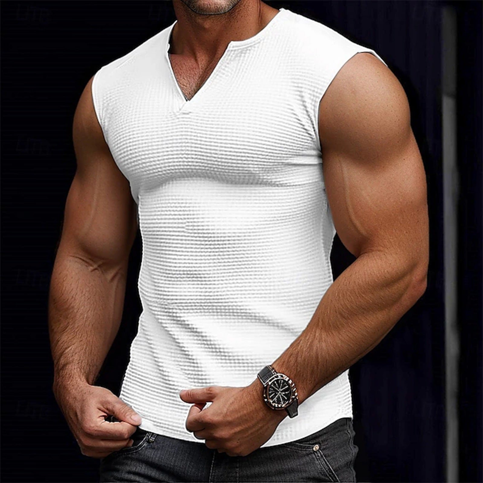 Men's Sporty Casual Coconut Tree Print Tank Top 44