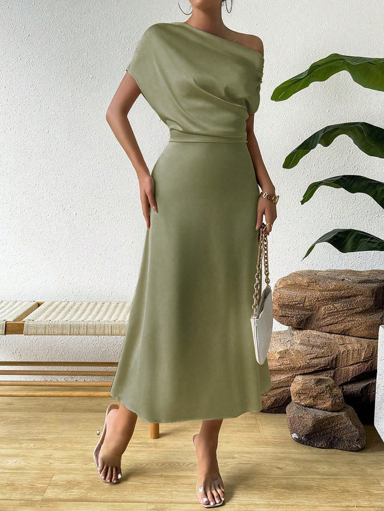 Women Summer Satin Maxi Dress 10