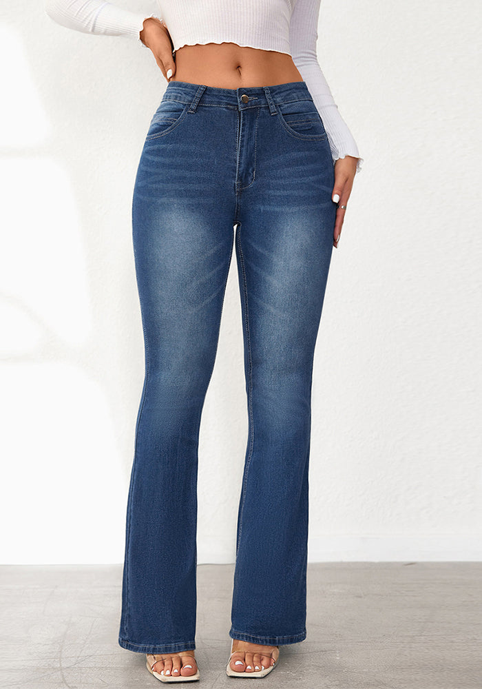 Women's Spring Stretch Slim Fit Micro Bell Bottom Denim Pants