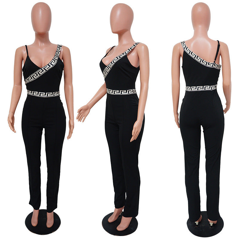 Solid Color Sexy Strap Women Jumpsuit 8