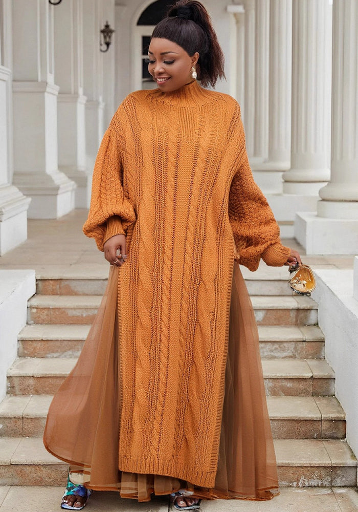 Women Casual Mesh Knitting Dress