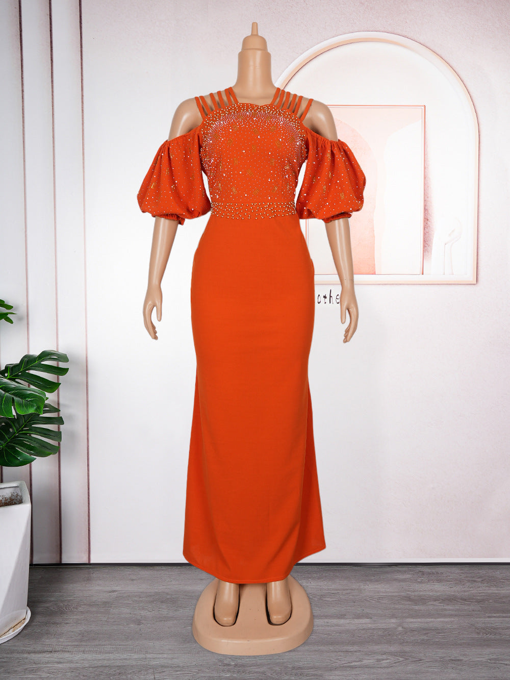 Plus size African Women formal party party dress 9