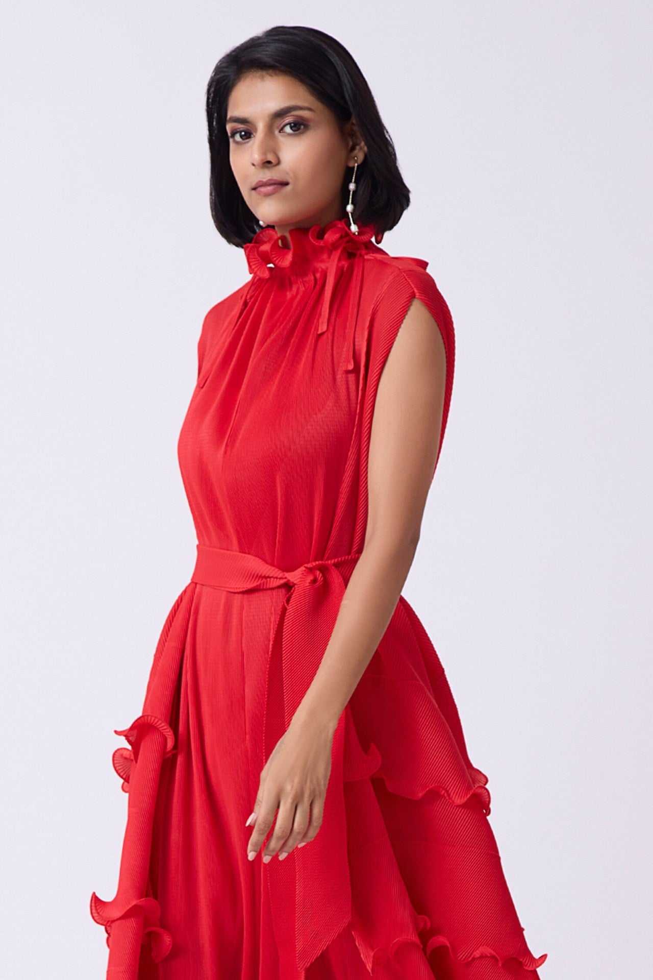 Plus Size African Women French Ruffle Edge Elegant Dress 18