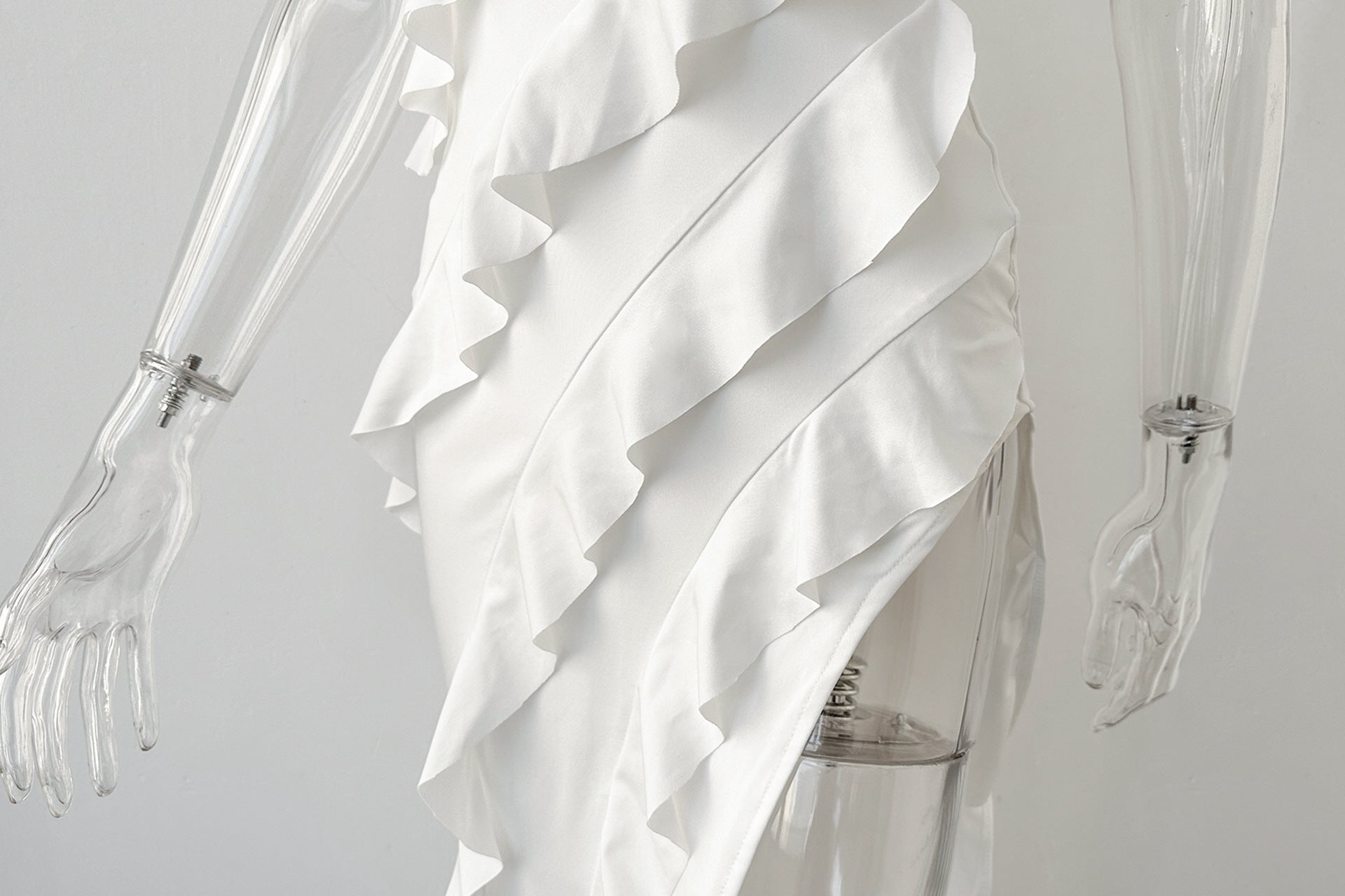 Women Summer Sexy Side Slit Irregular Bodycon Strapless Dress 12