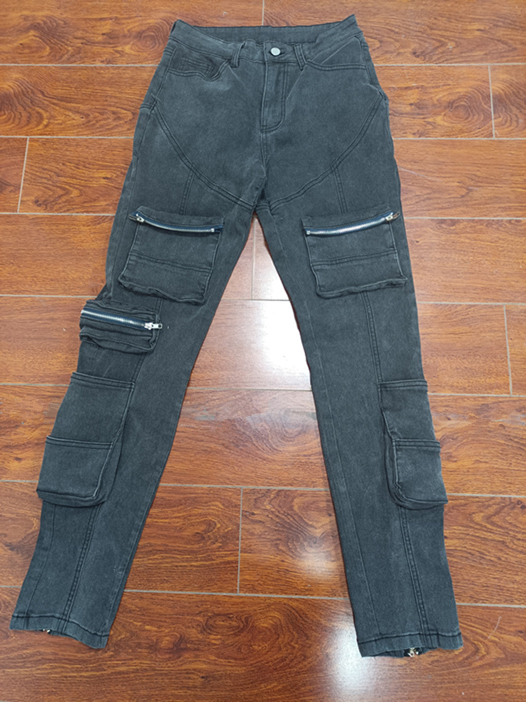 Autumn And Winter Jeans Multi-Pocket Casual Cargo Denim Pants 17