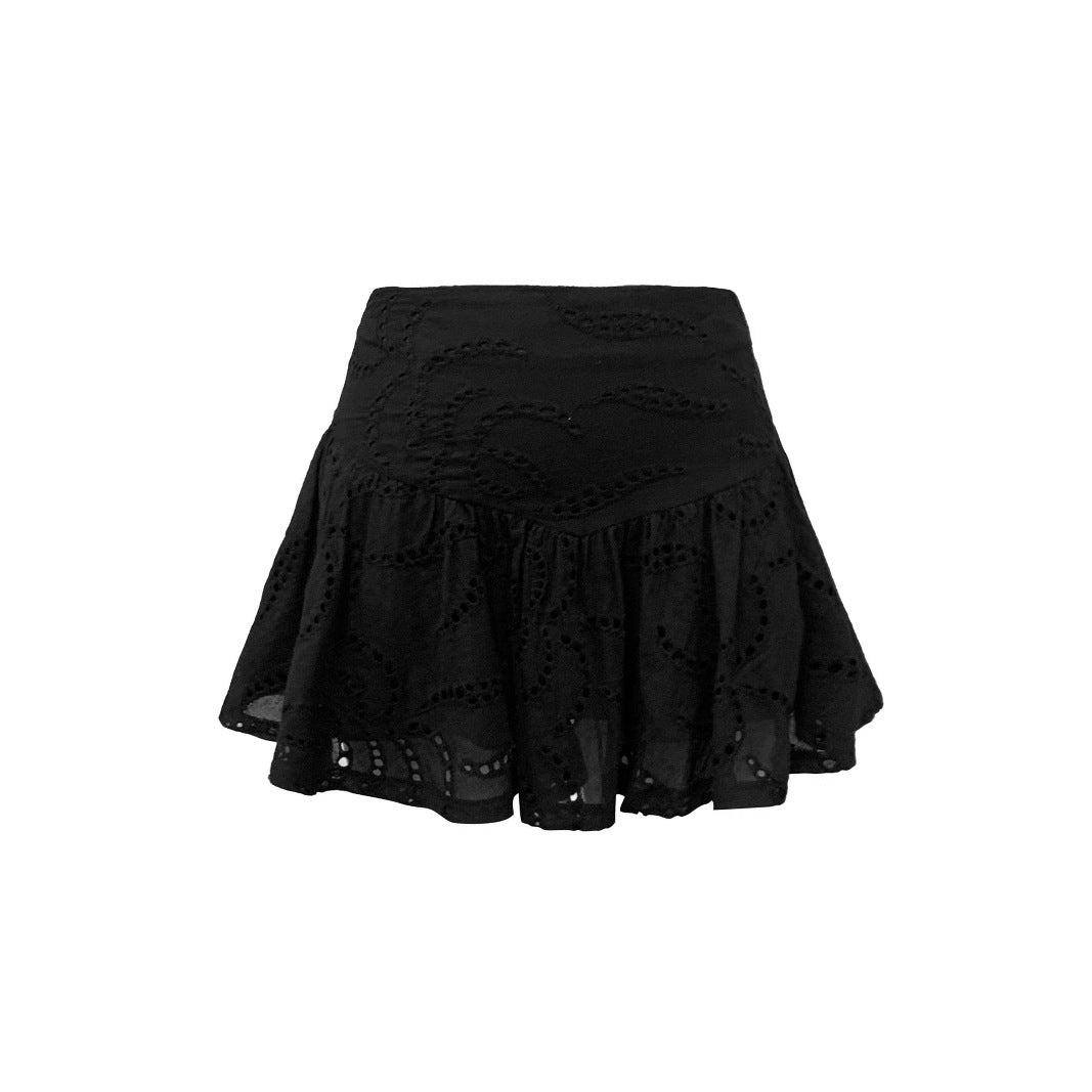 Women black lace skirt 3