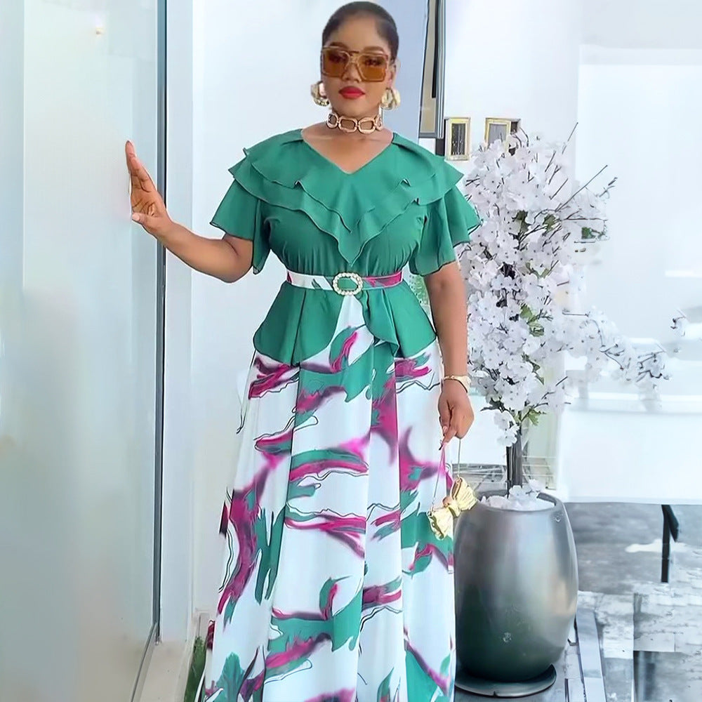 Plus Size African Women Spring Summer Dress 5