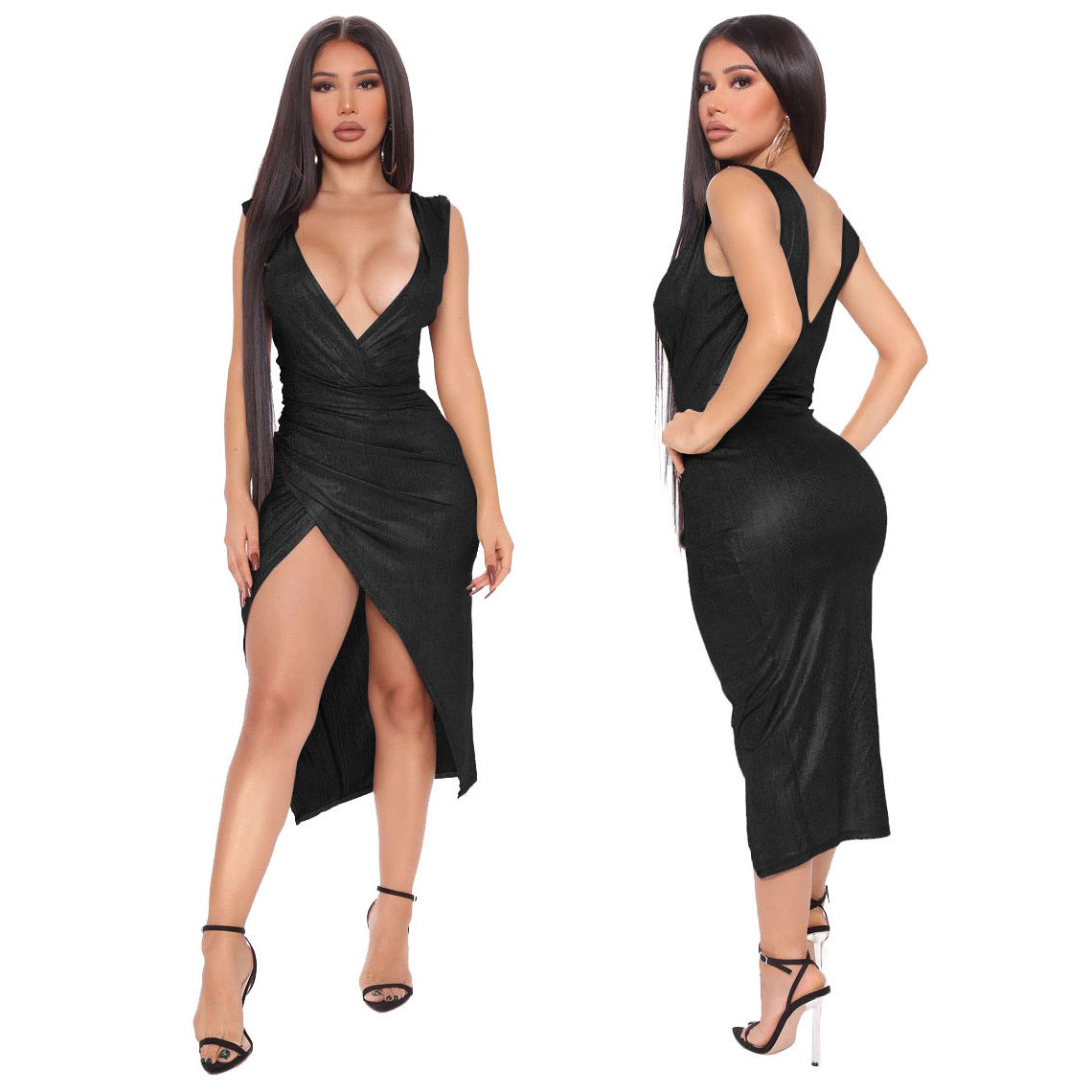 Women Sexy V-Neck Dress 7