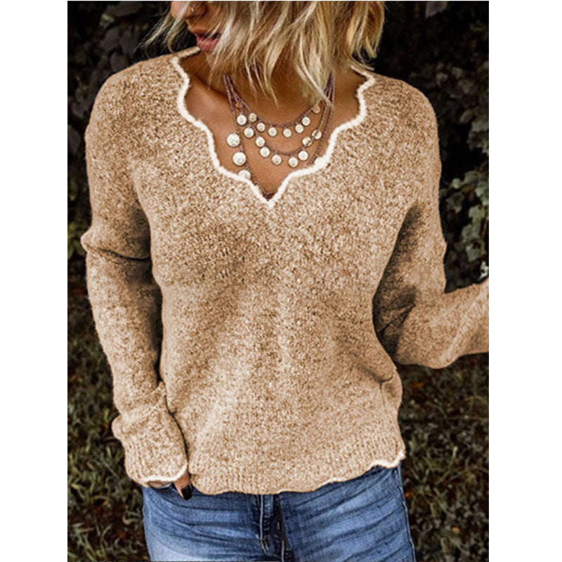 Women v-neck knitting sweater 11