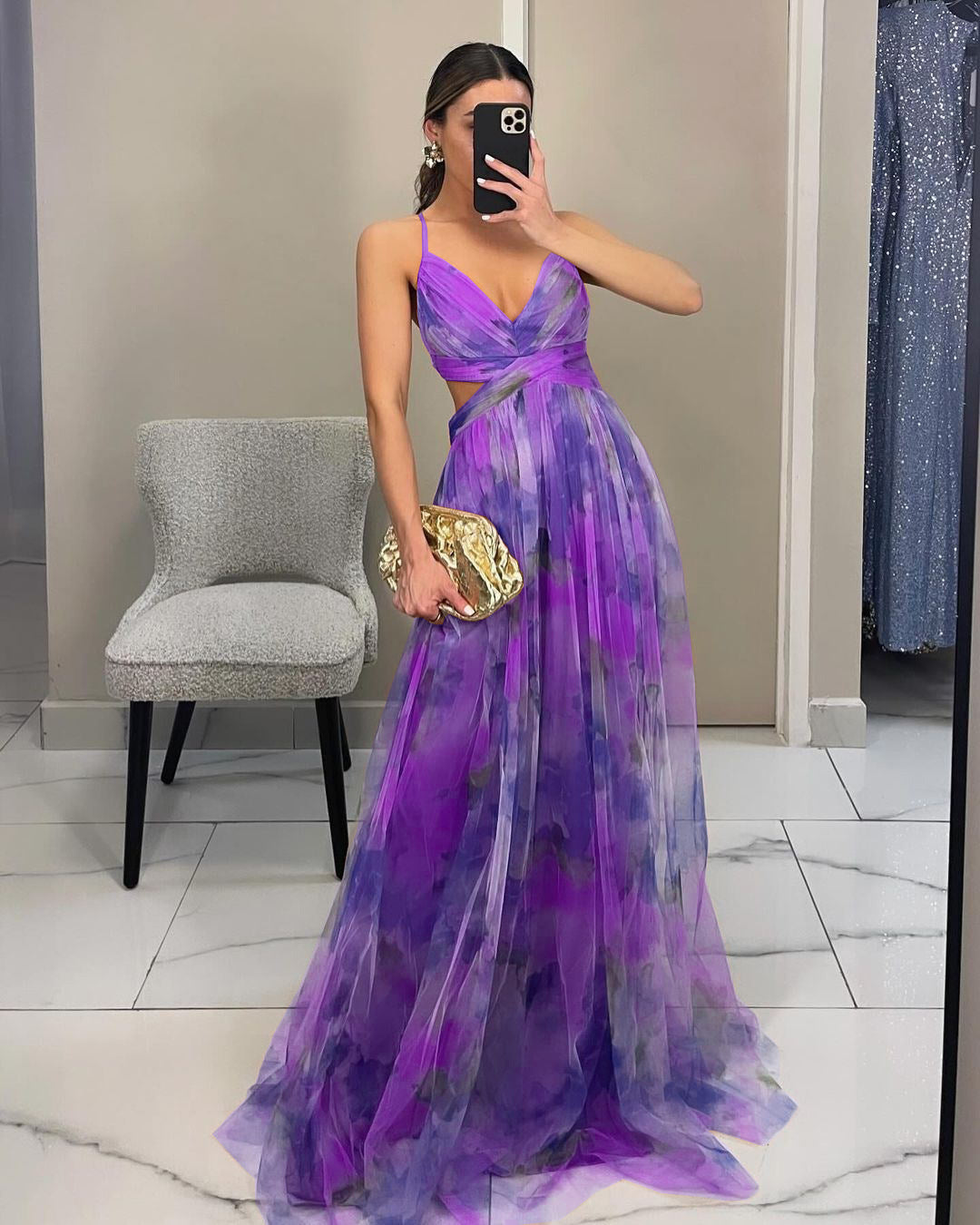 Spring Summer style mesh print Strap Holidays Casual party dress 6