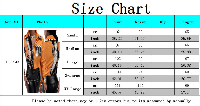 Sexy Fashion Printing Multi-Color Women's Shirt 4