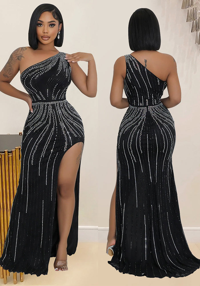 Women Sexy Beaded Dress Long