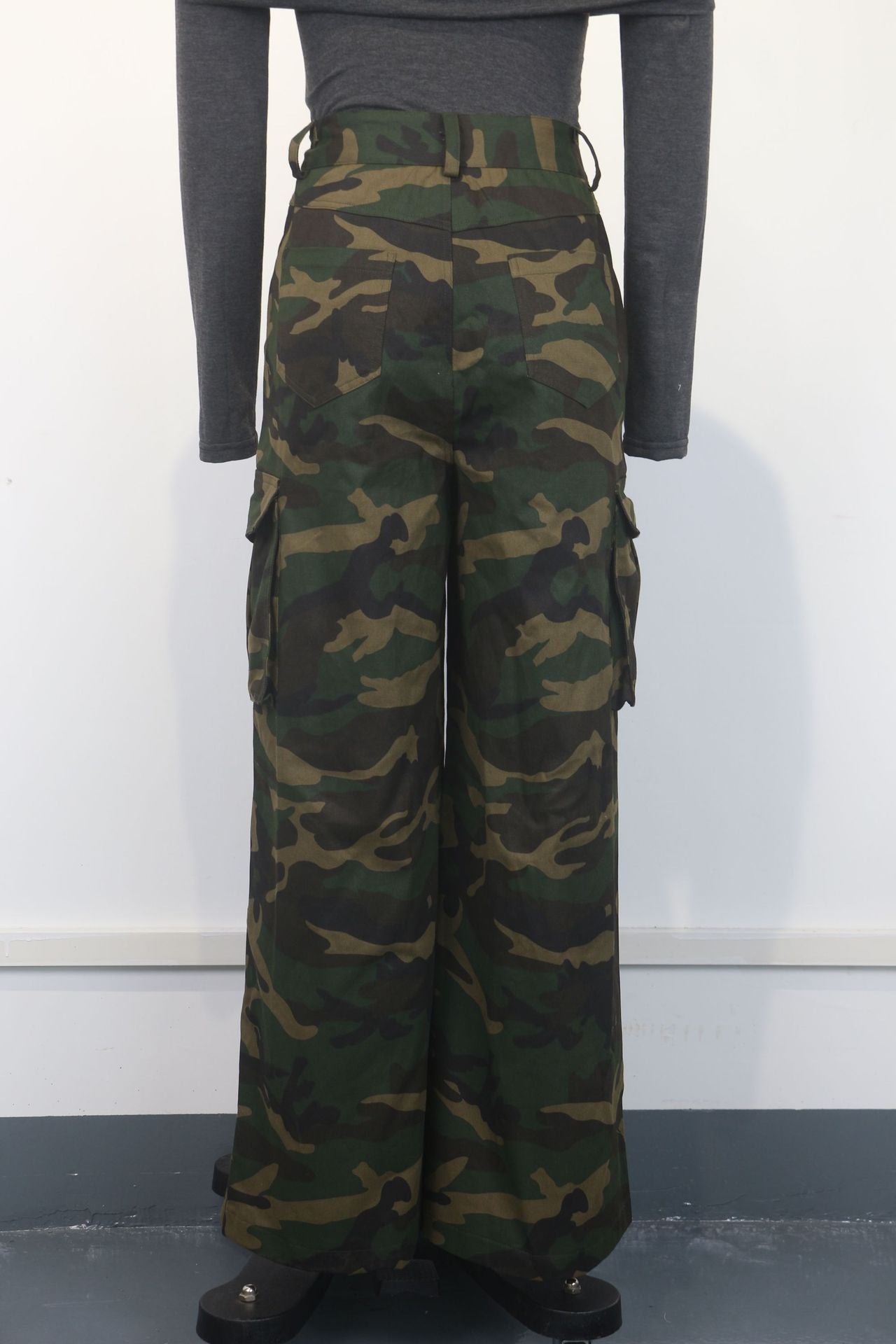 Women Cargo Casual camouflage pocket zipper trousers 8