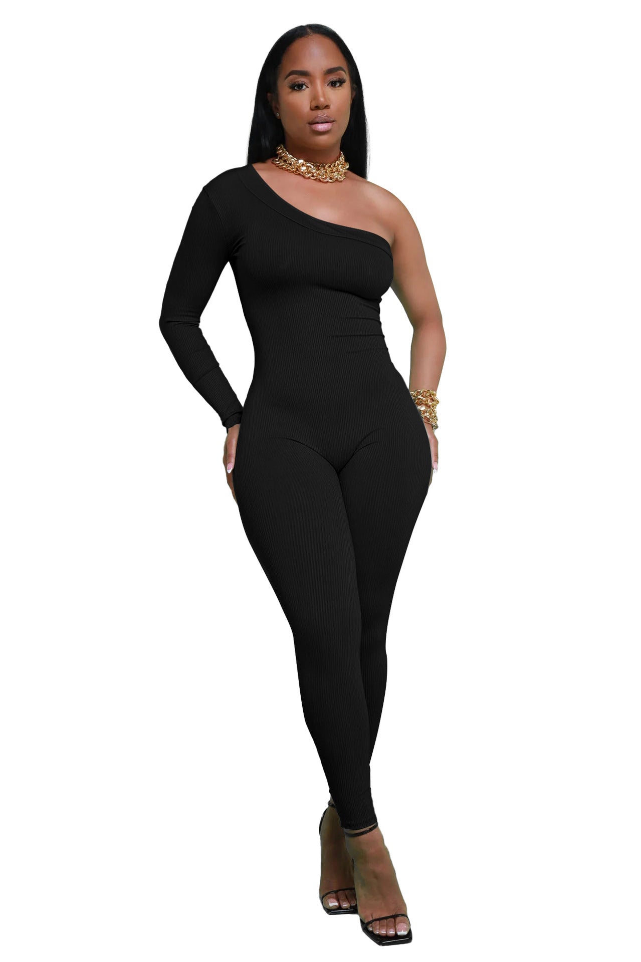 Women Fall Slash Shoulder Jumpsuit 7