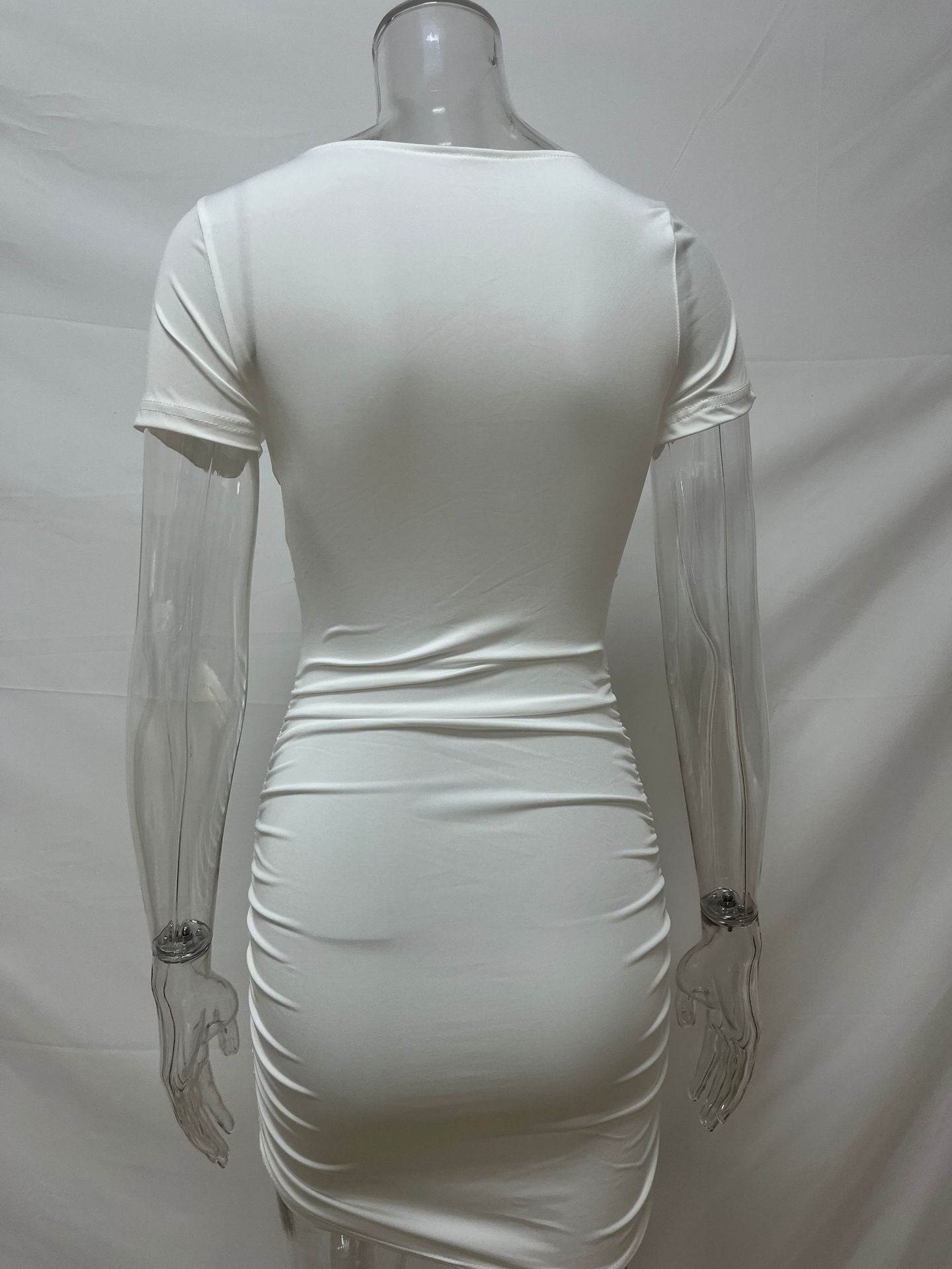 Women Summer Sexy V-Neck Short Sleeve Bodycon Dress 24