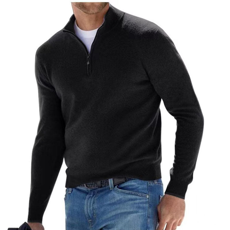 Men's Autumn Long Sleeve V-Neck Zipper Casual Top 20