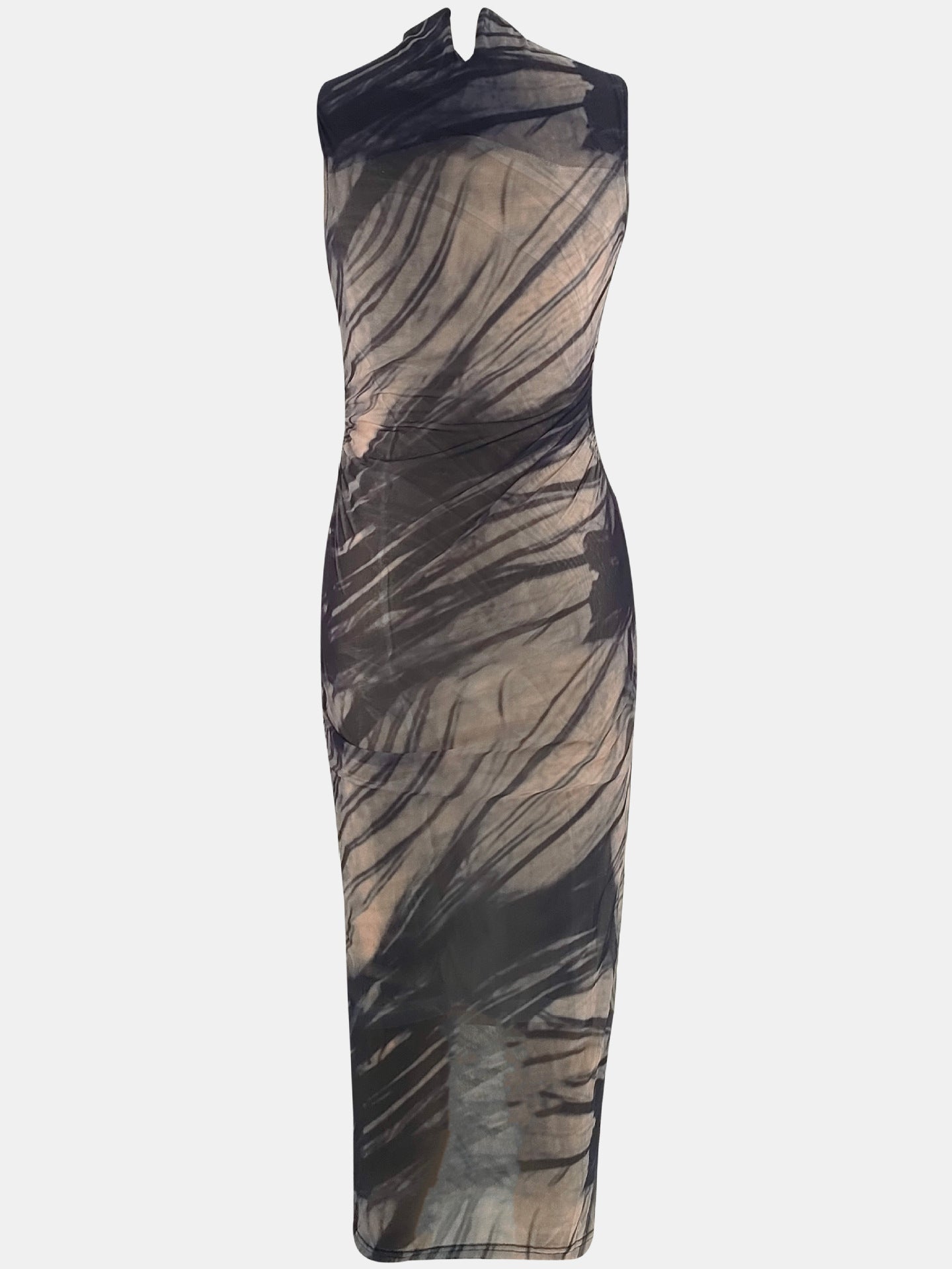 Women mesh elegant sleeveless printed dress 12