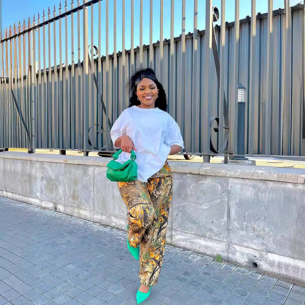 Spring Women's Casual Yellow Comfort Straight Pants 3