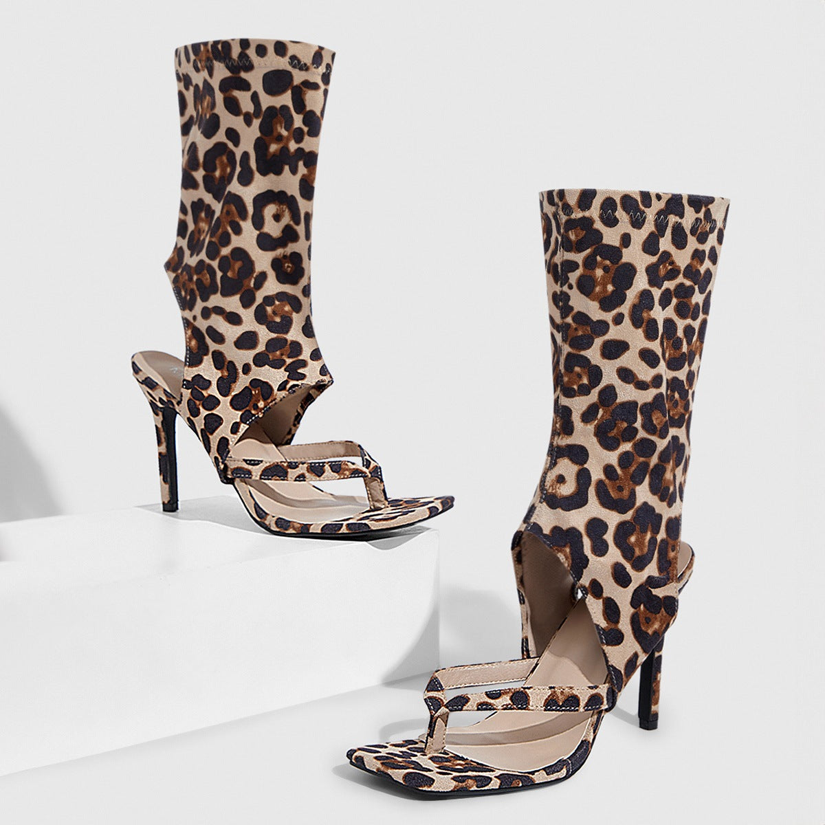 Women Sexy Black Cutout Sexy Prom High-Heeled Sandals 14