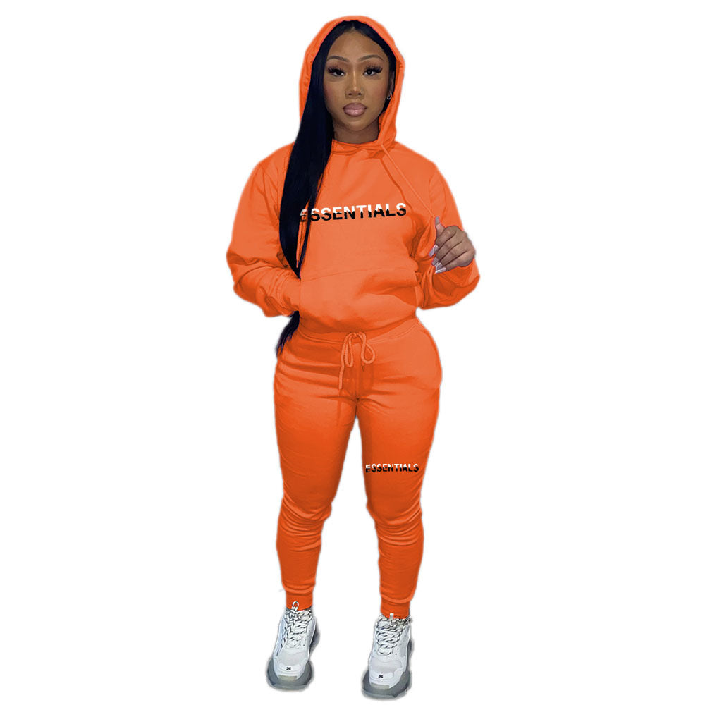 Women's Fleece Hoodies Women's Two Piece Hoodie Casual Print Tracksuit 17