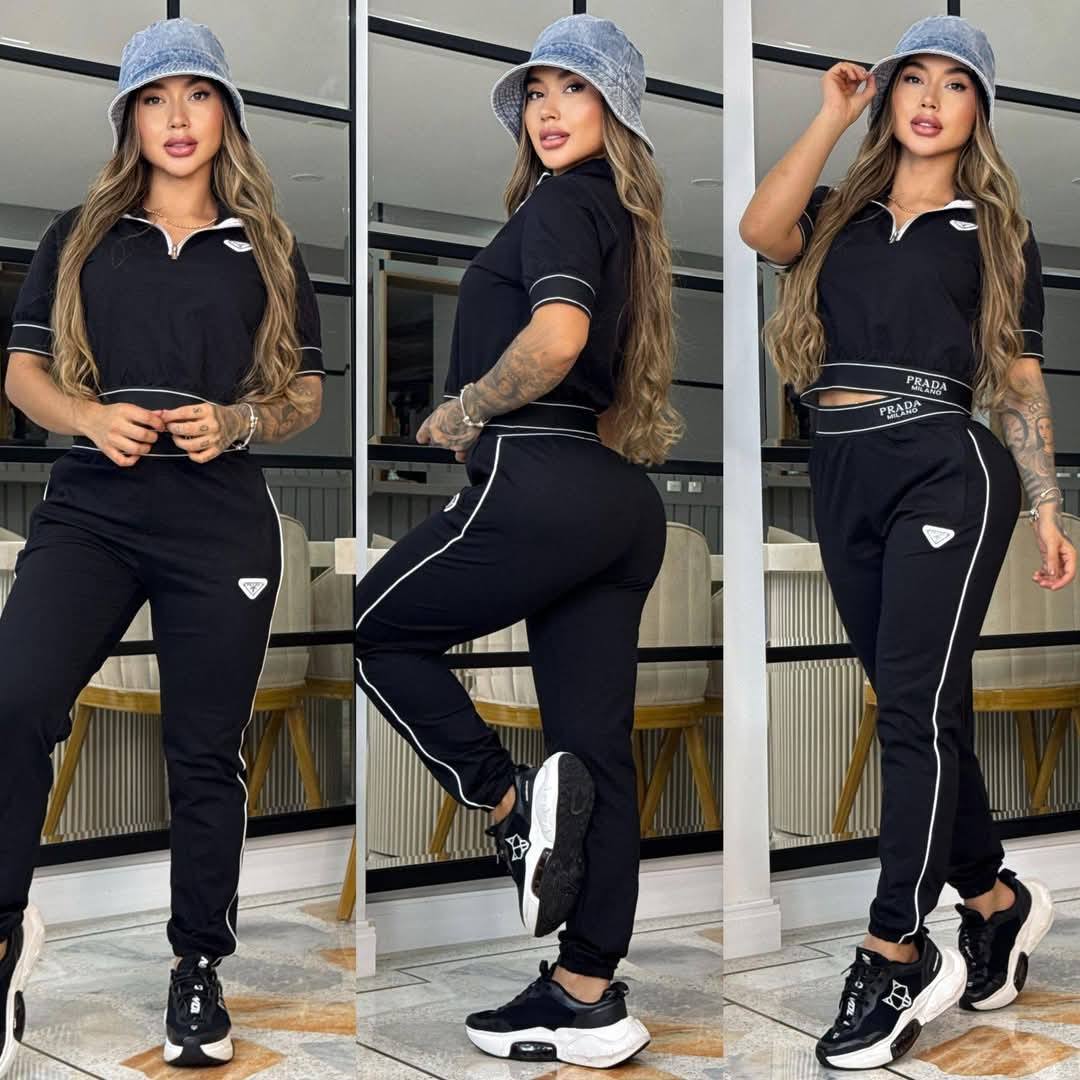 Women Casual Short Sleeve Top and Pants Two-Piece Set