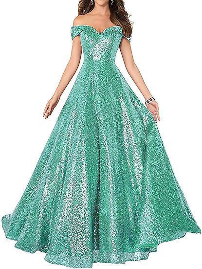 Off Shoulder Prom Evening Gowns Women's Long Sequin Formal Women's Dress（Processing time need 3-6 days） 34