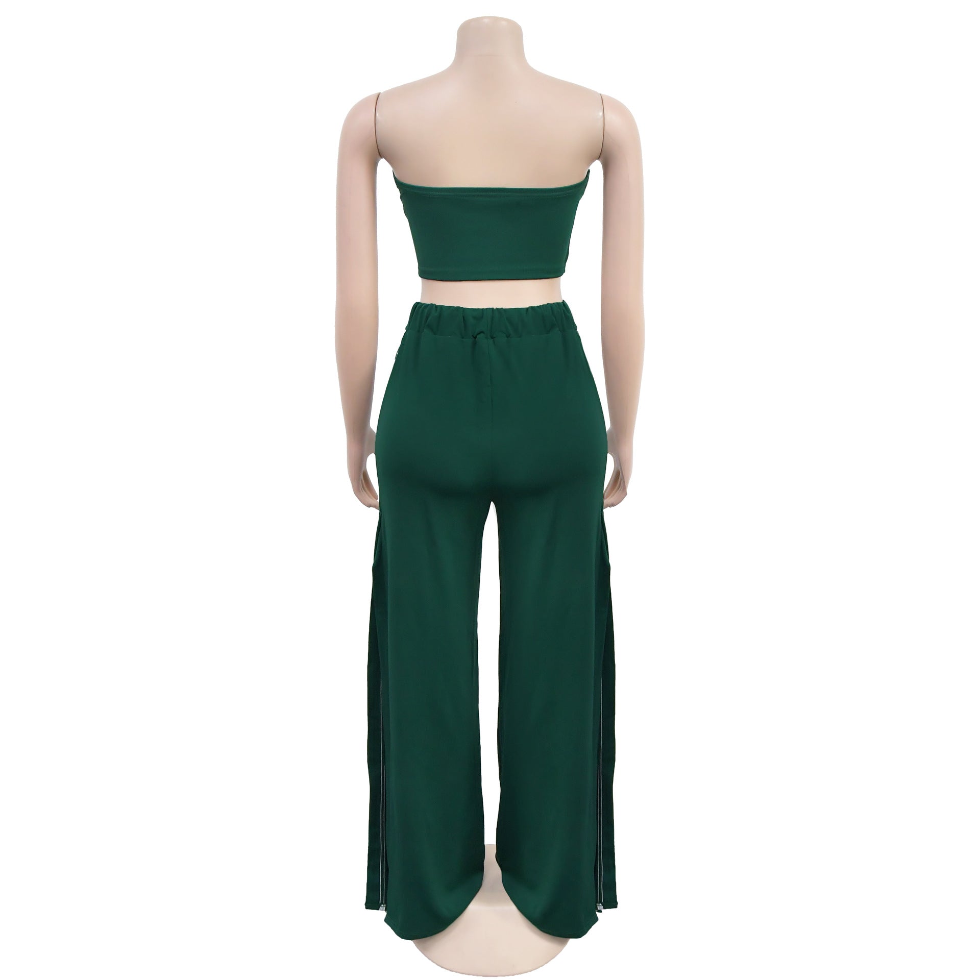 Women Summer Sexy Strapless Top and Two-Piece Pants Set 9