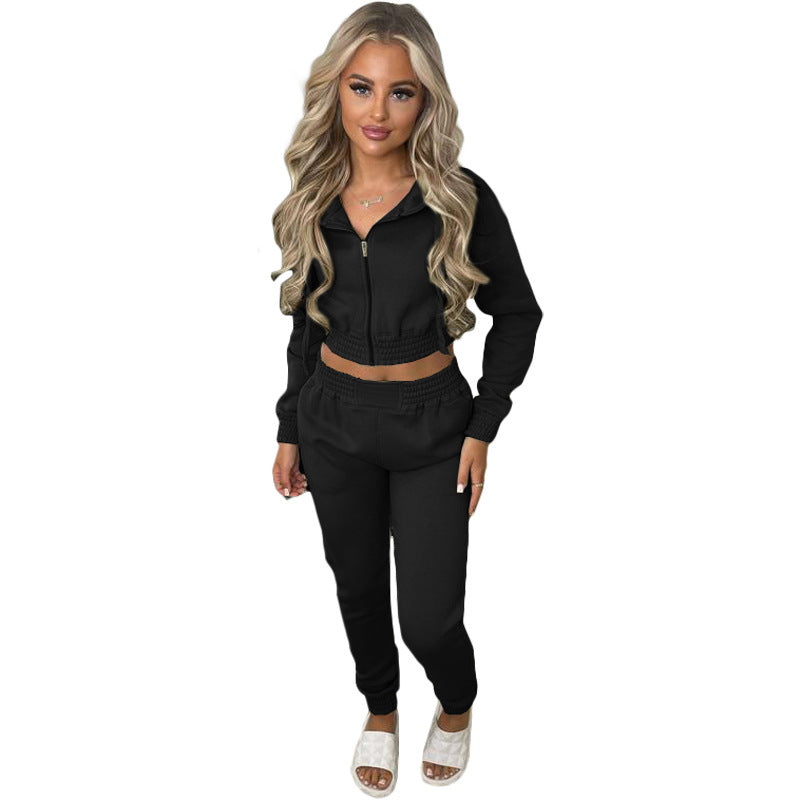 Women fleece Hoodies and Pant Casual two-piece set 13