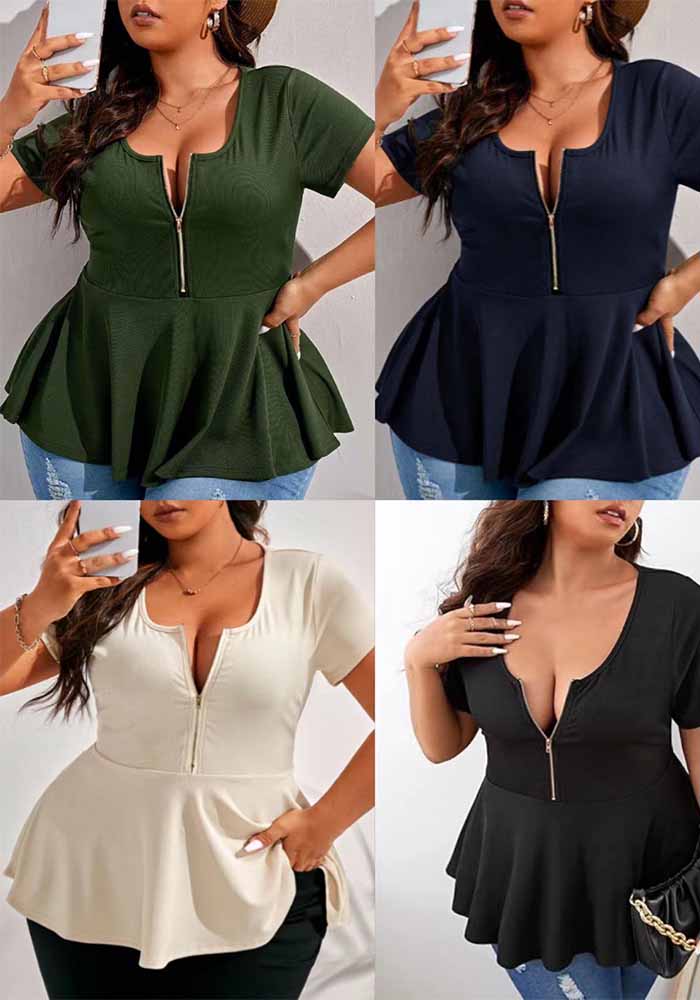 Plus Size Women's Shirts Fashionable And Sexy Slim Fit Plus Size Tops