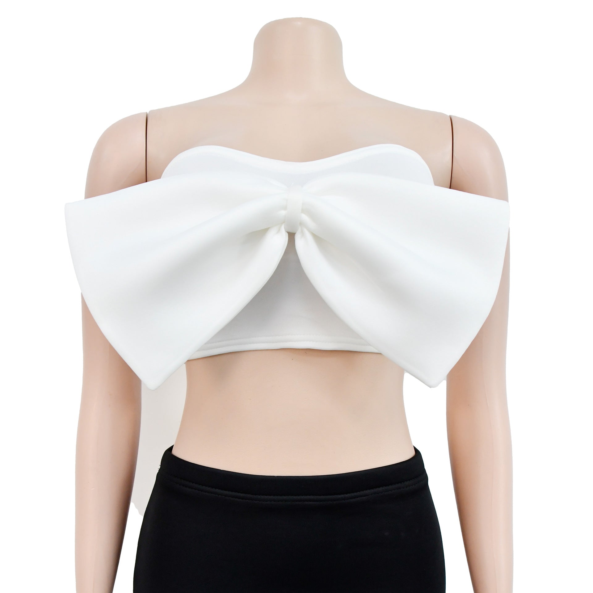 Women Sleeveless Strapless Bow Top and Bodycon Skirt Two-Piece Set 18