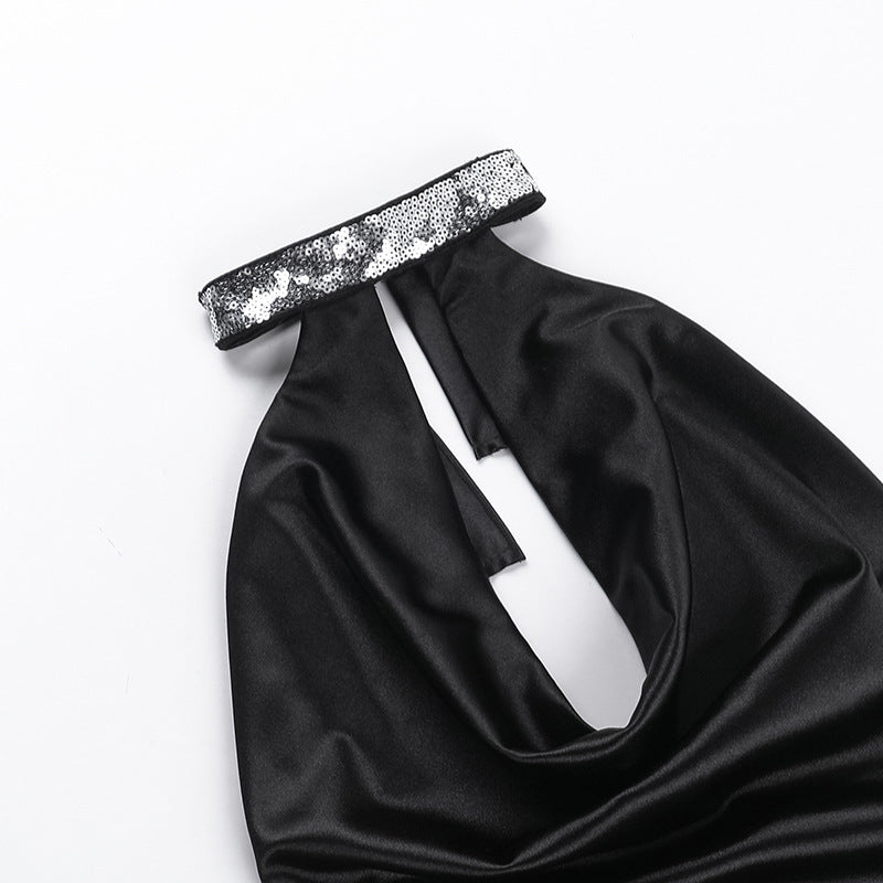 Women Spring Sexy Diamond Chain Dress 5