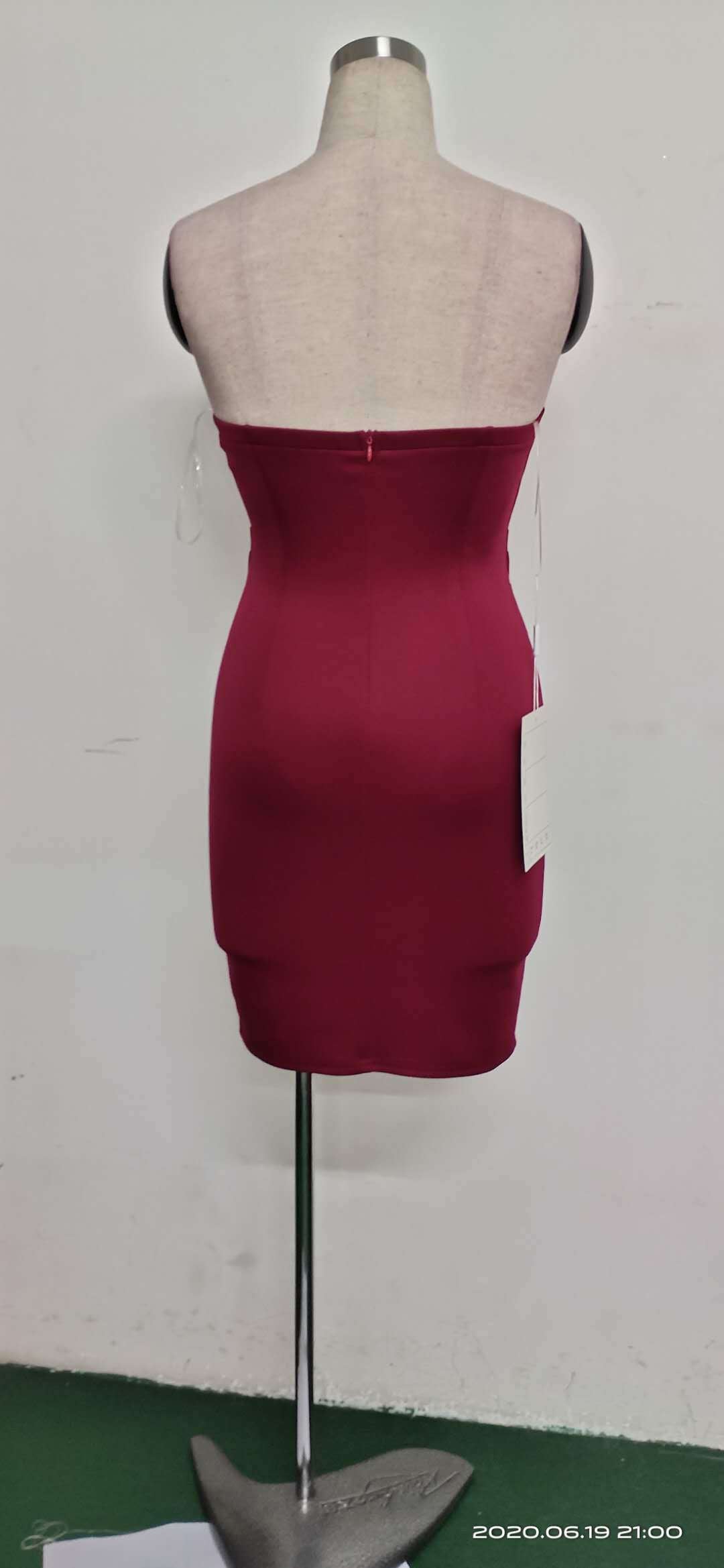 Women Elegant Strapless Formal Party Mini Evening Dress 14