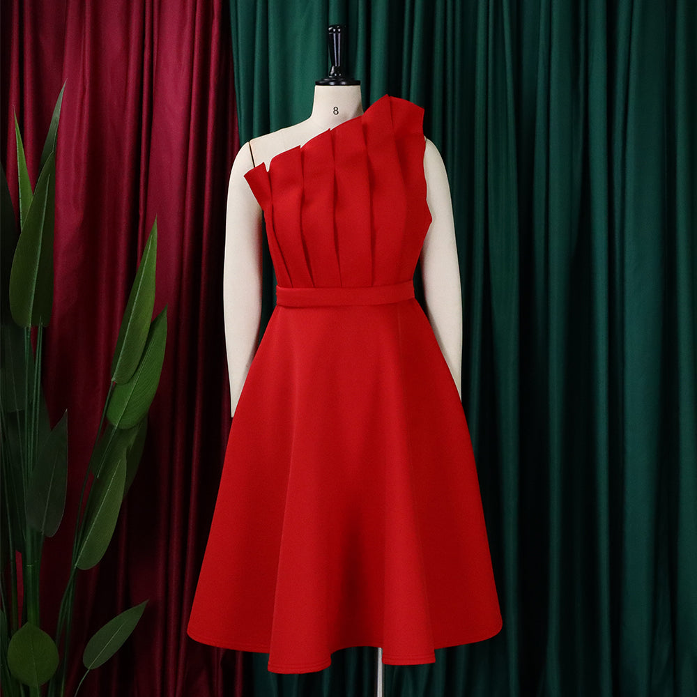 Plus Size Women's Sexy One Shoulder Ruched High Waist Ruffle Formal Party Gown Evening Dress 21