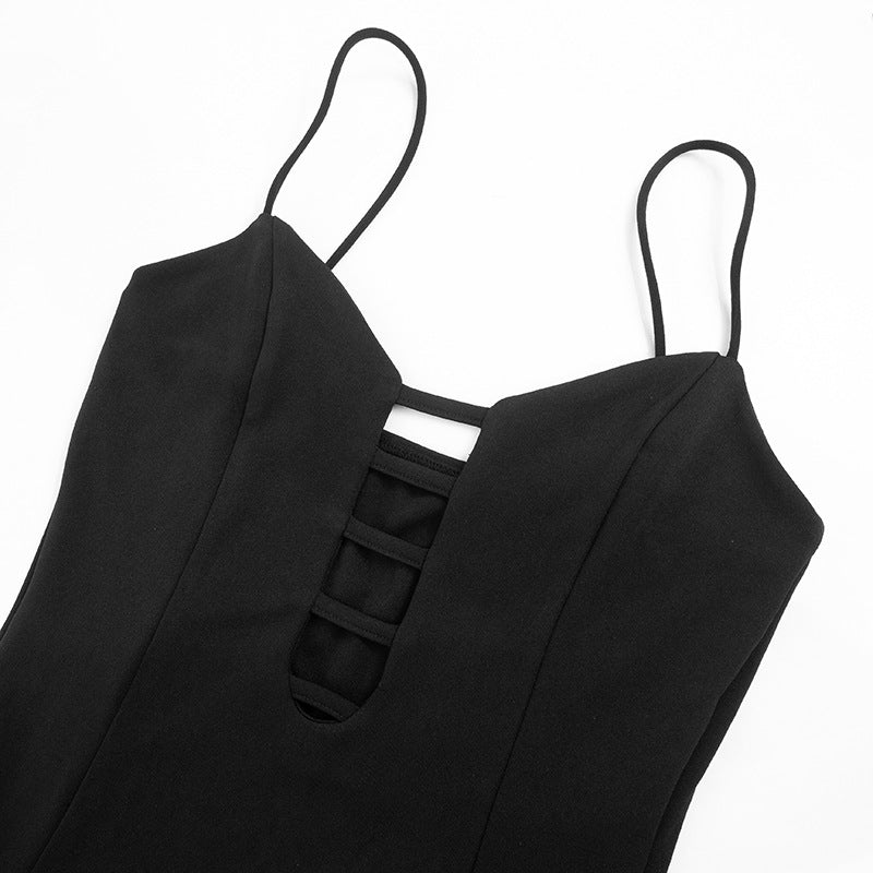 Women's Summer Sexy Strap Hollow High Slit Long Dress 12