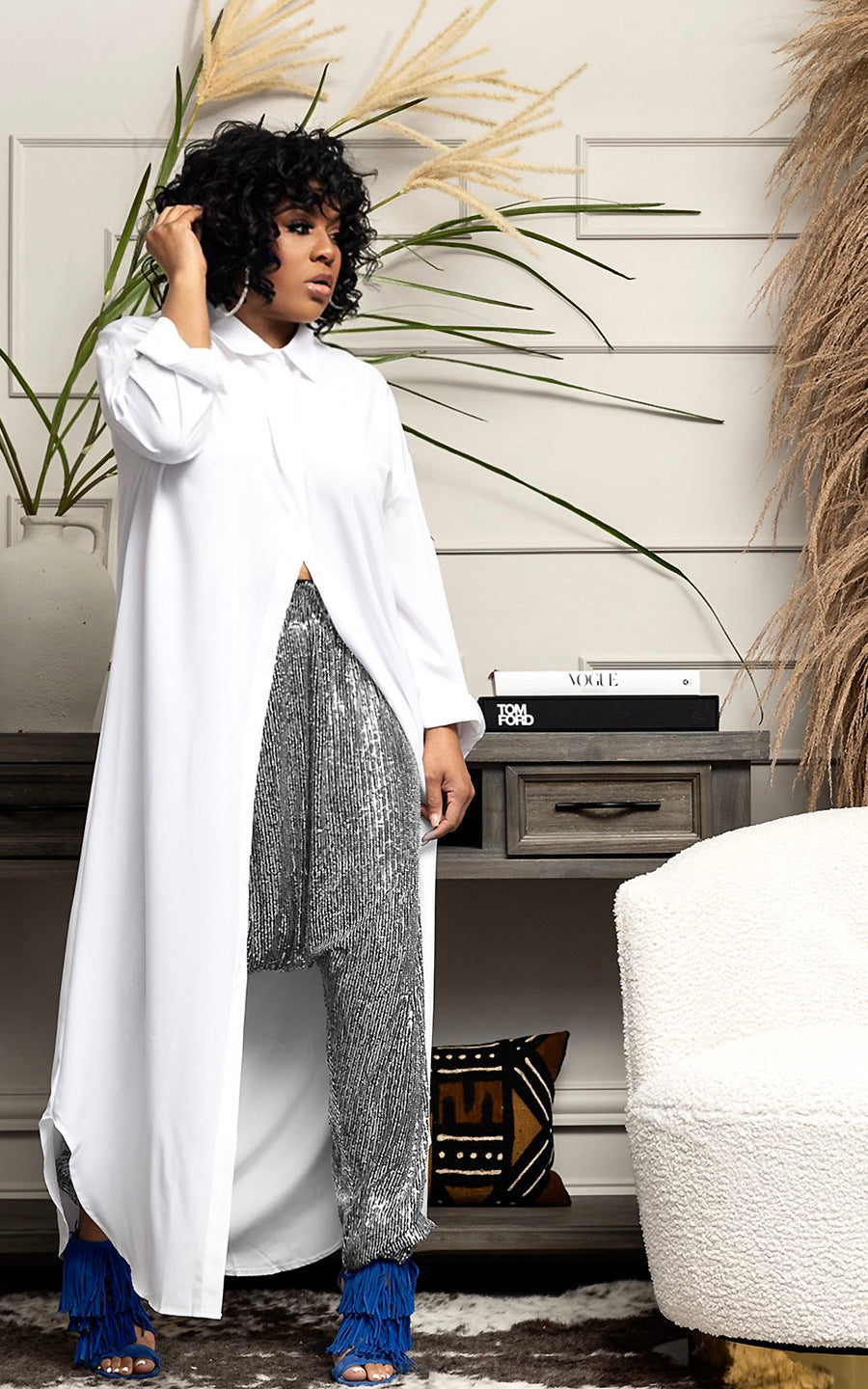 Women Casual Sequined Harem Pants 6