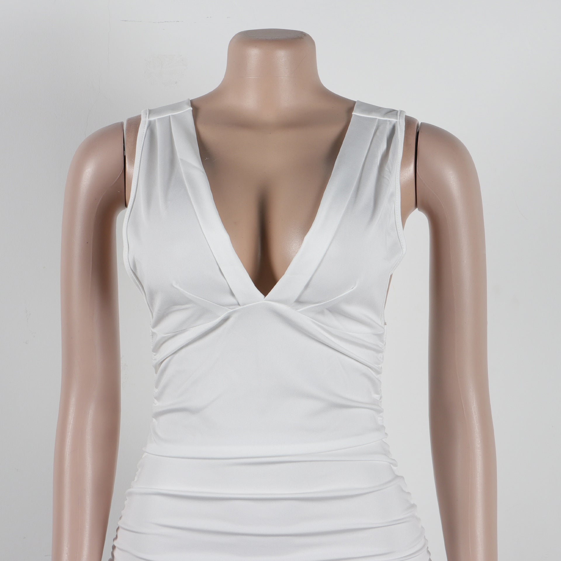 Sexy slim deep V neck sleeveless nightclub dress 42