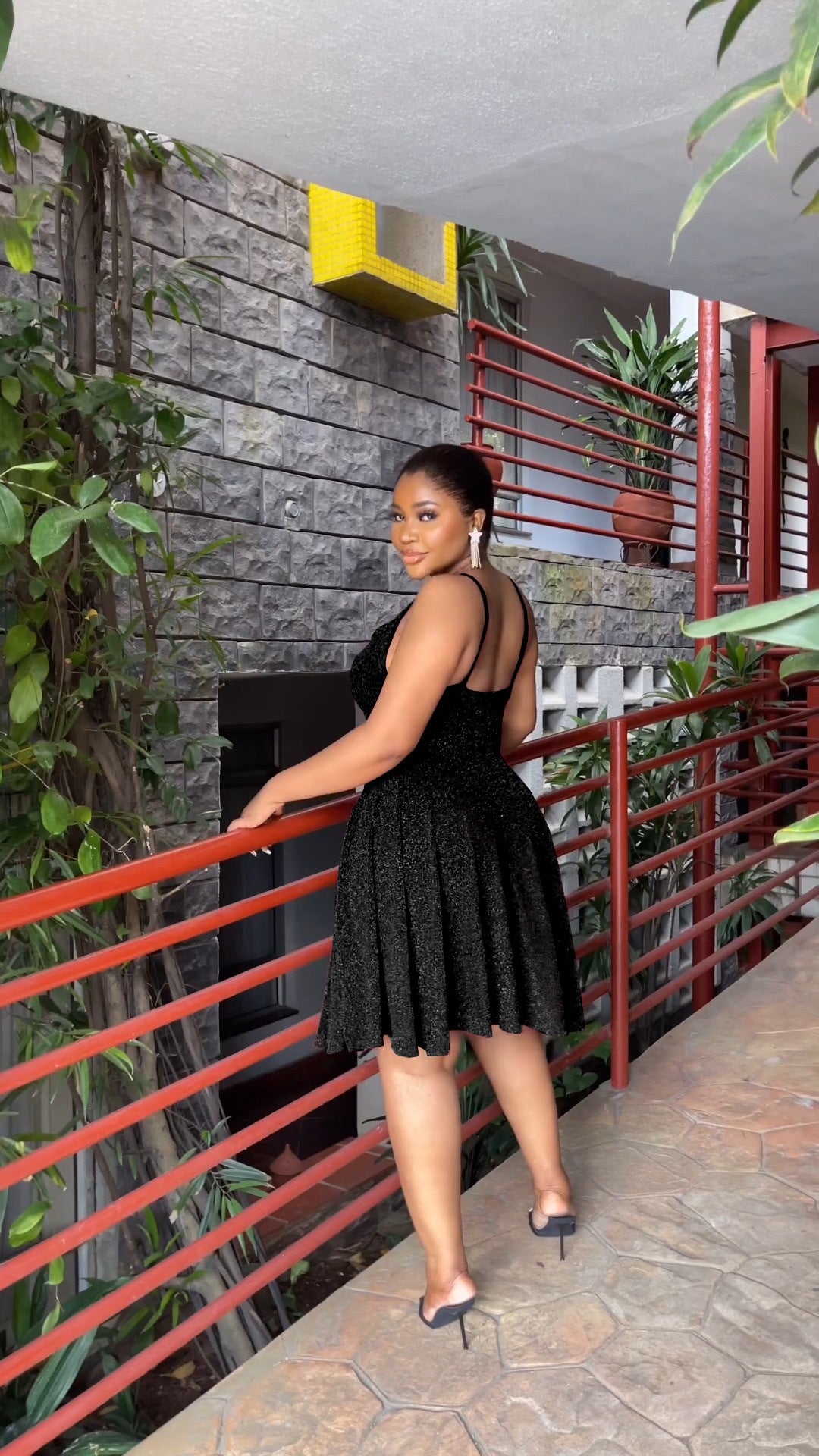 Women Solid Suspender Sexy Backless Dress 7