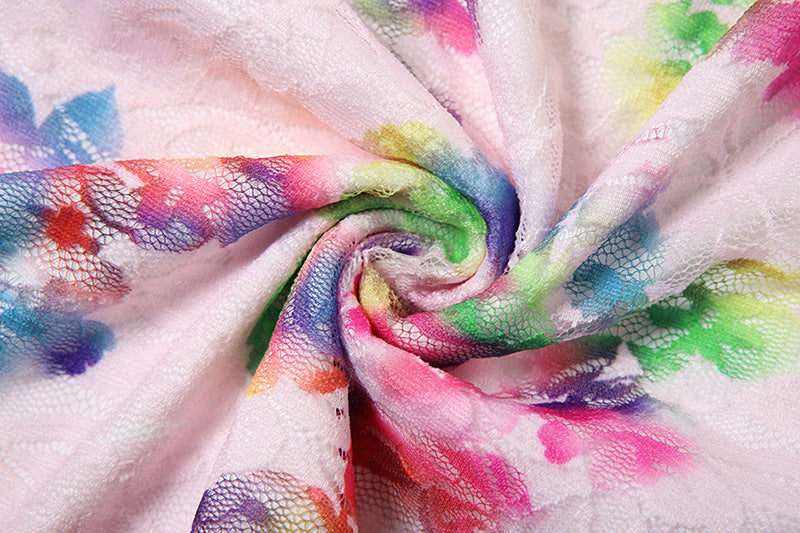 Fashion Sexy V-Neck Lace Patchwork Floral Strap Women's Dress 25