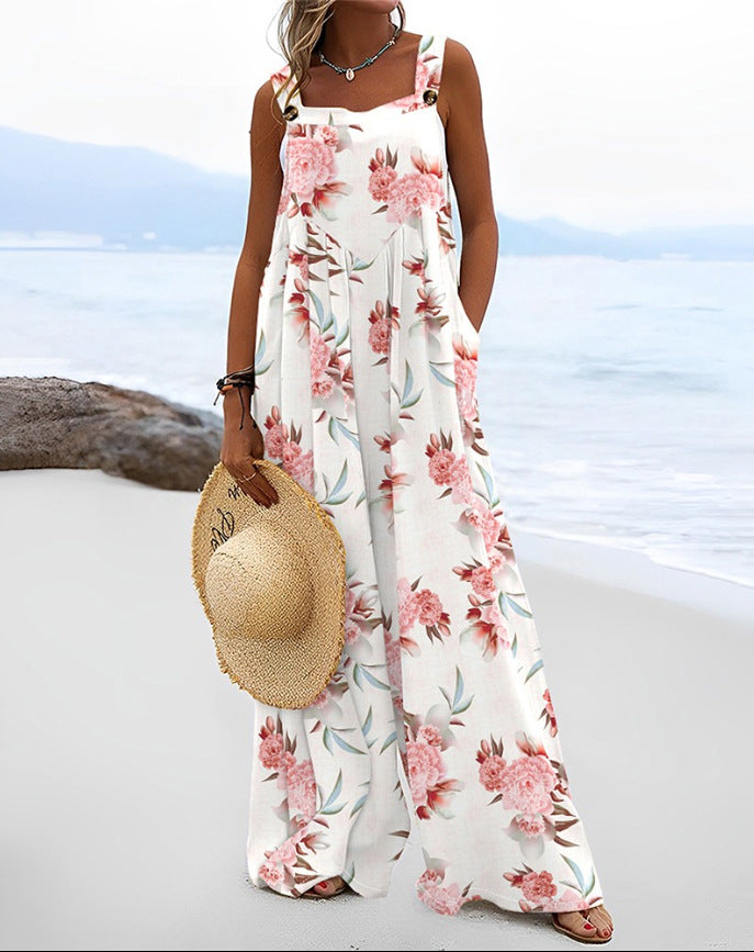 Women Summer Printed Jumpsuit 13