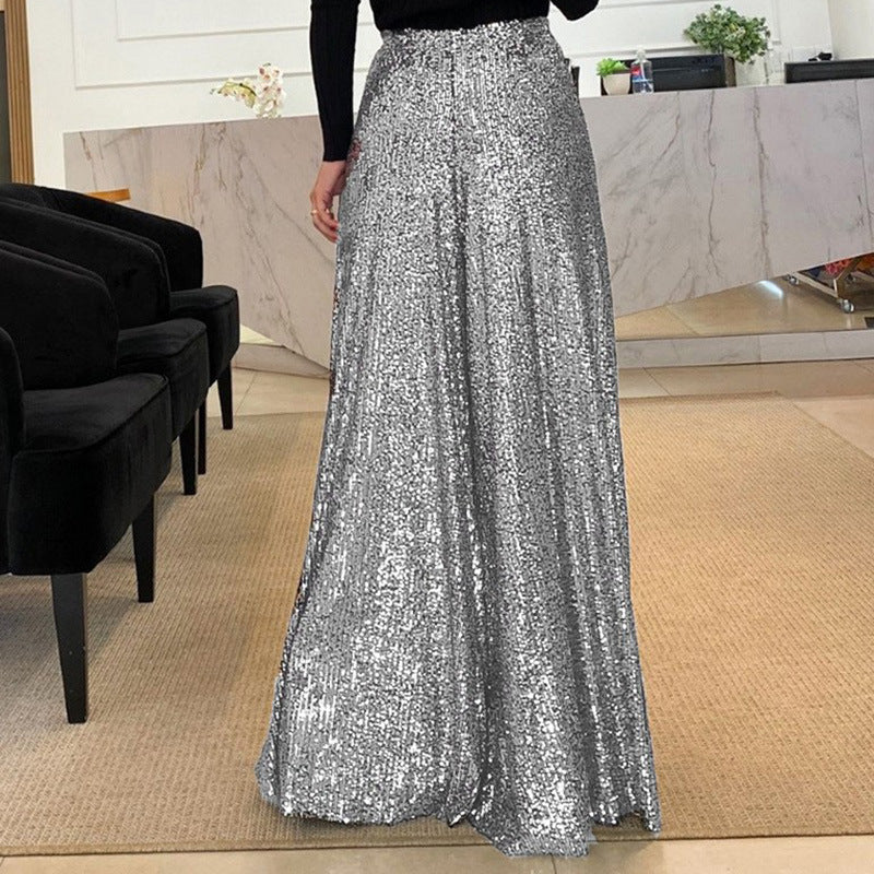 Women Winter Leopard Sequin Casual Pants 13