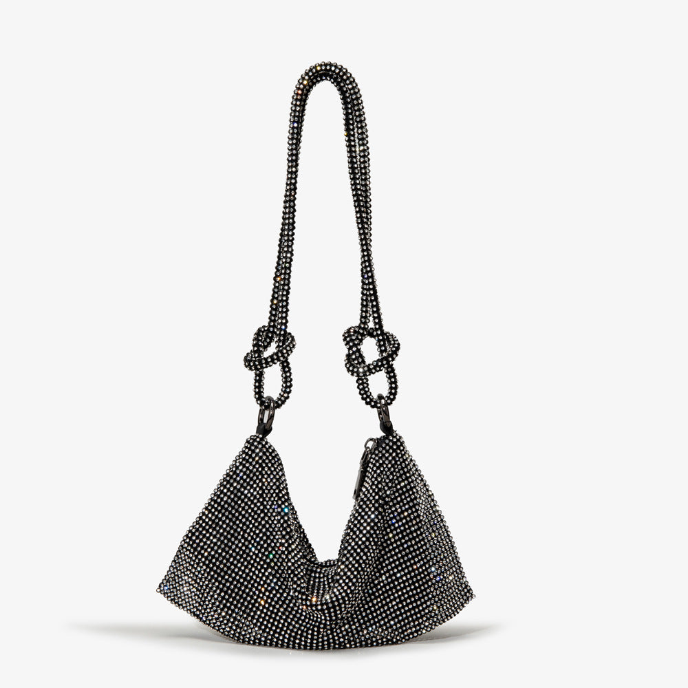 Women Pink Rhinestone Encrusted Handbag 39