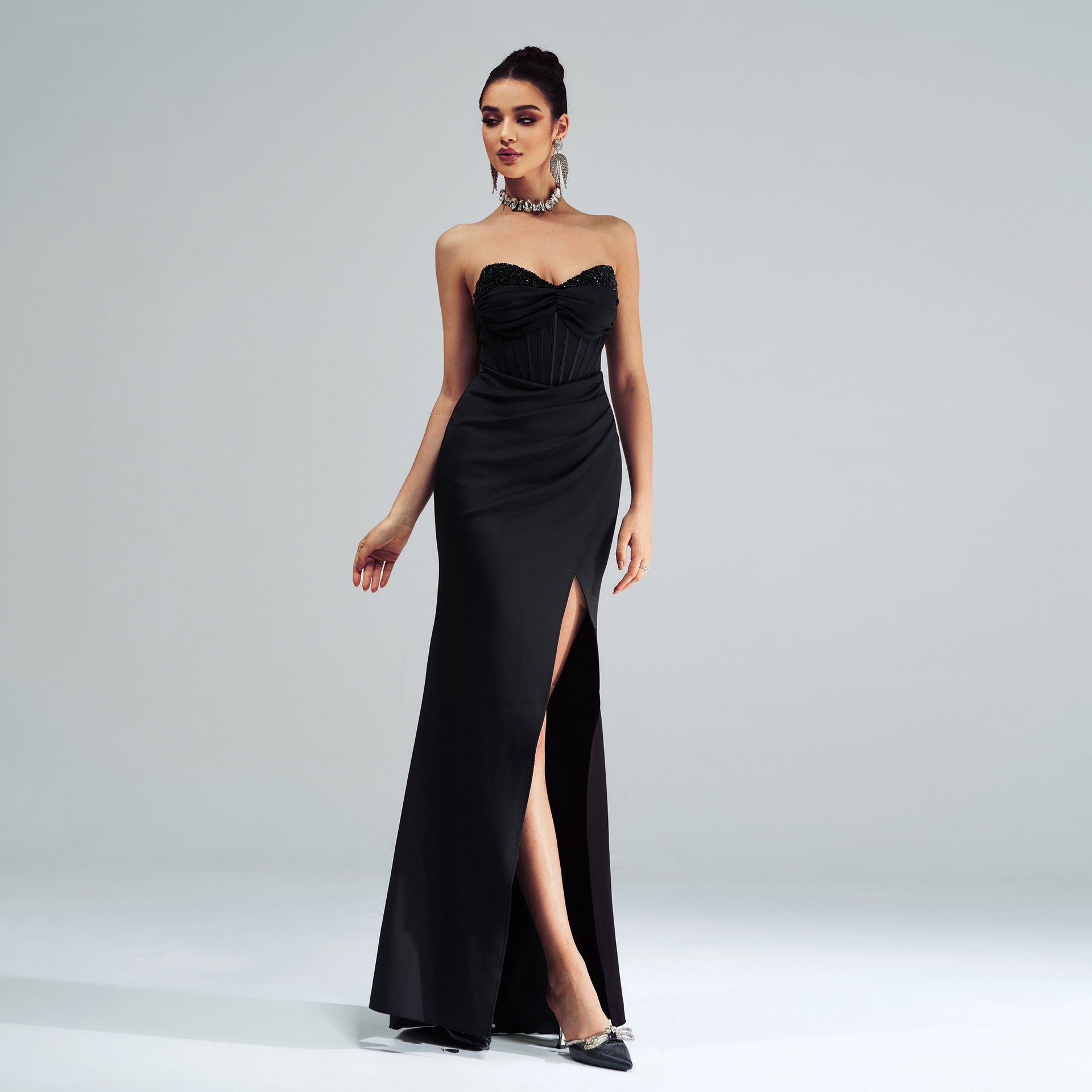 Women's Off Shoulder Bodycon Slit Formal Party Evening Dress Bridesmaid Gown 6