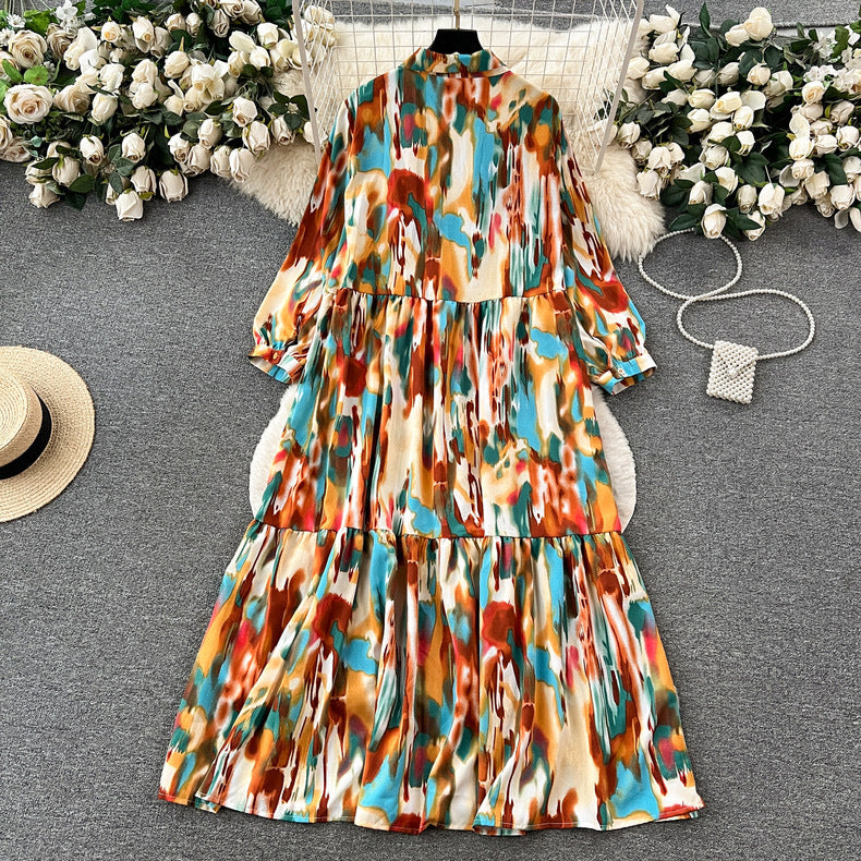 Women printed shirt dress 3