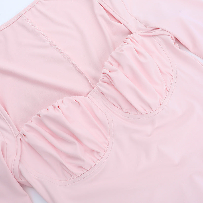 Women Sexy Casual Long-Sleeved Mini Bodycon Dress 15