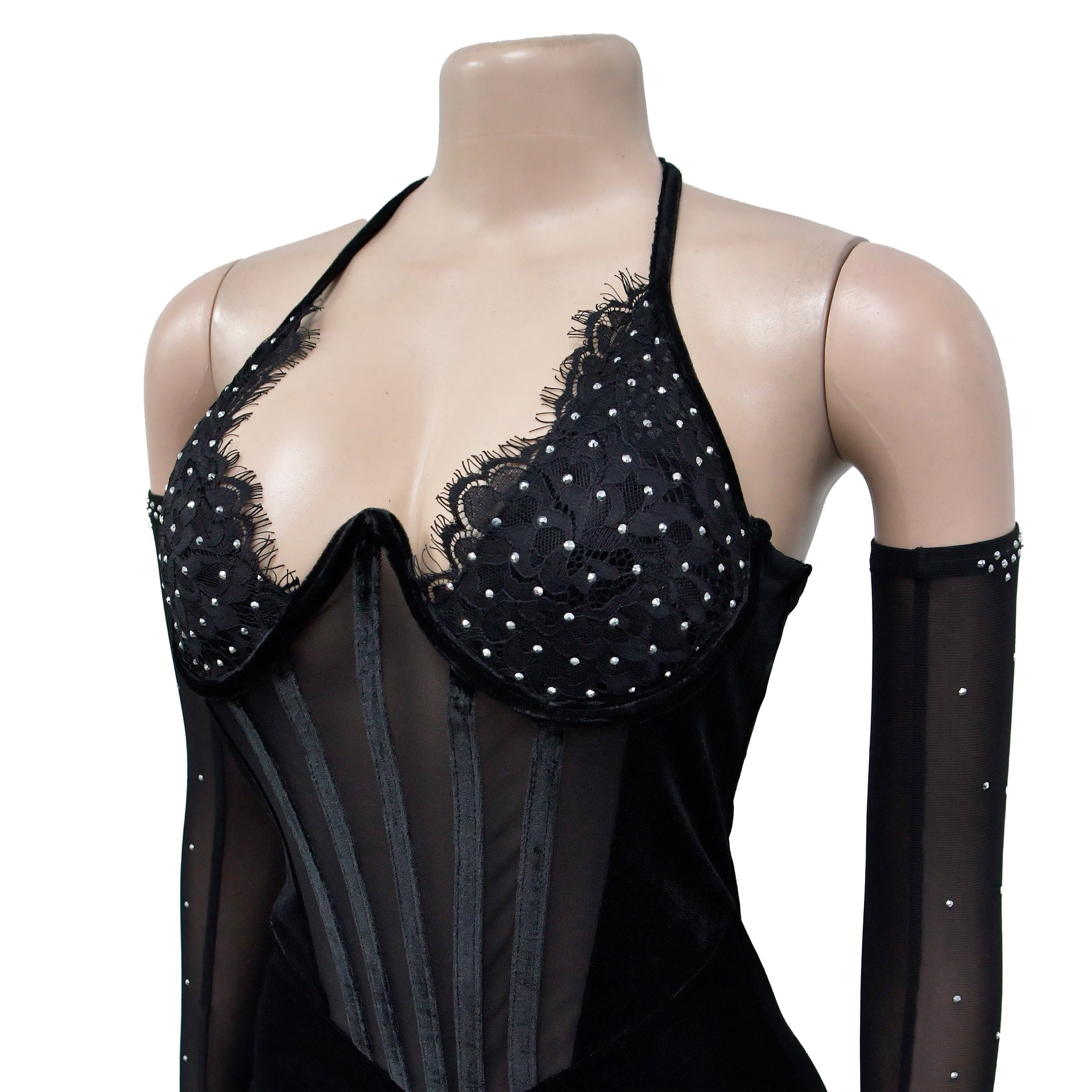 Fashion Women's Solid Color Halter Neck Slit Sexy Long Dress 16