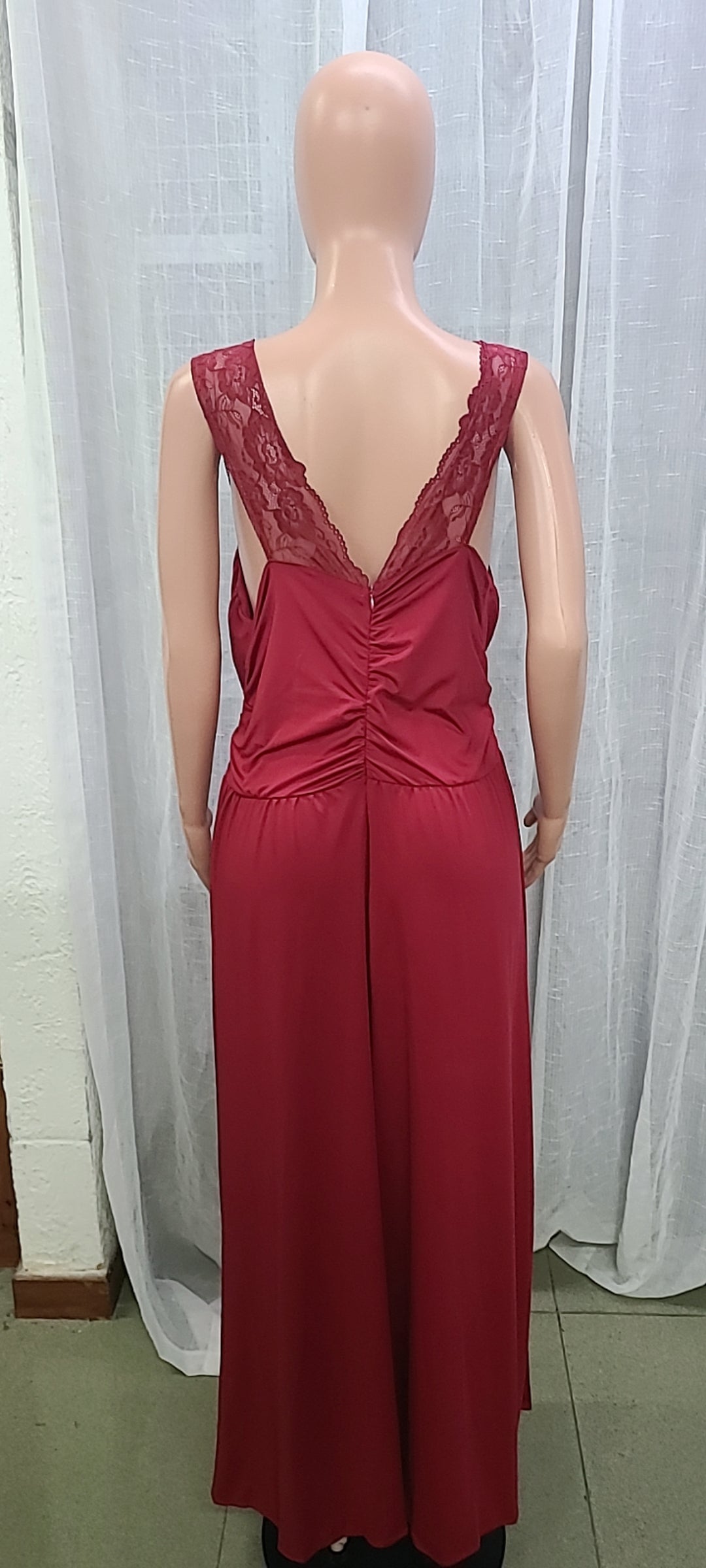 Women sleeveless lace backless slit dress 25