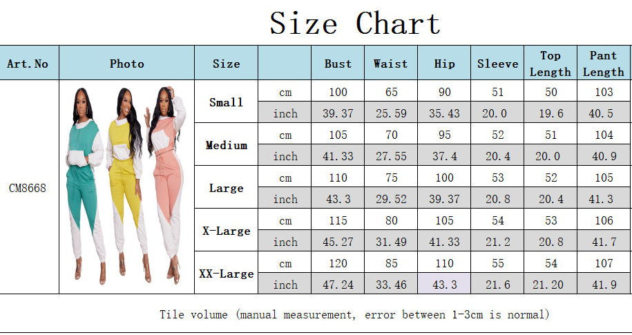 Women'S Patchwork Contrasting Hoodie Sport Casual Two Piece Pants Set 12